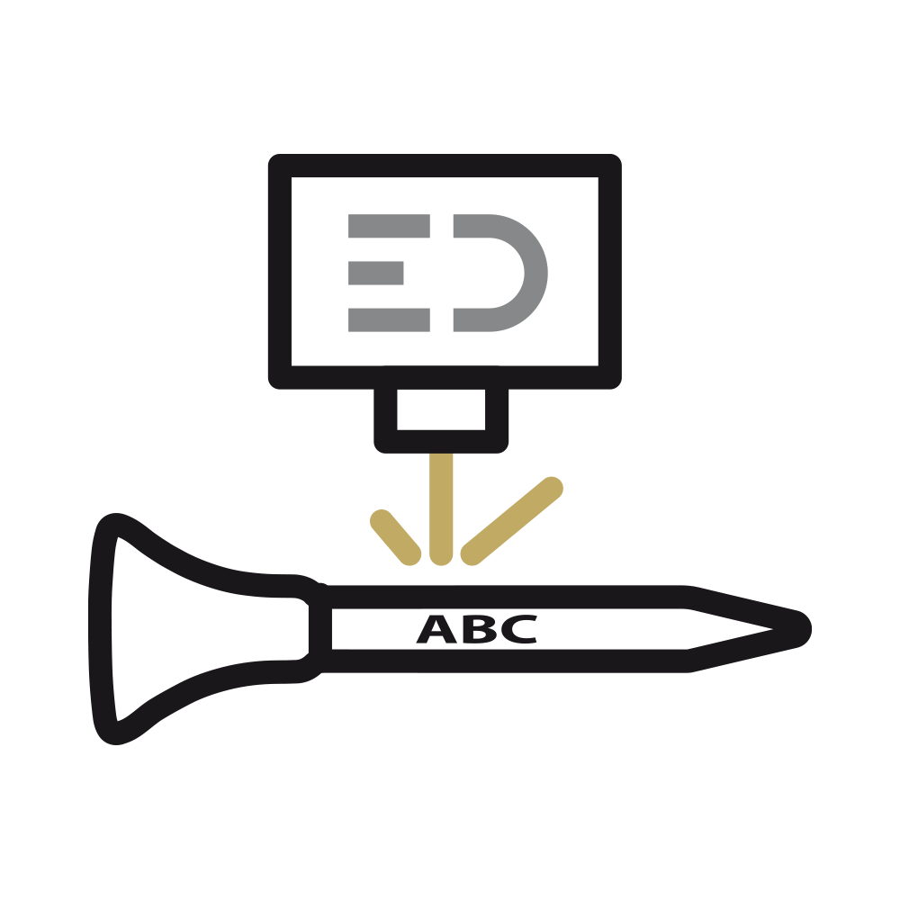 Laser engraving of the wooden shaft